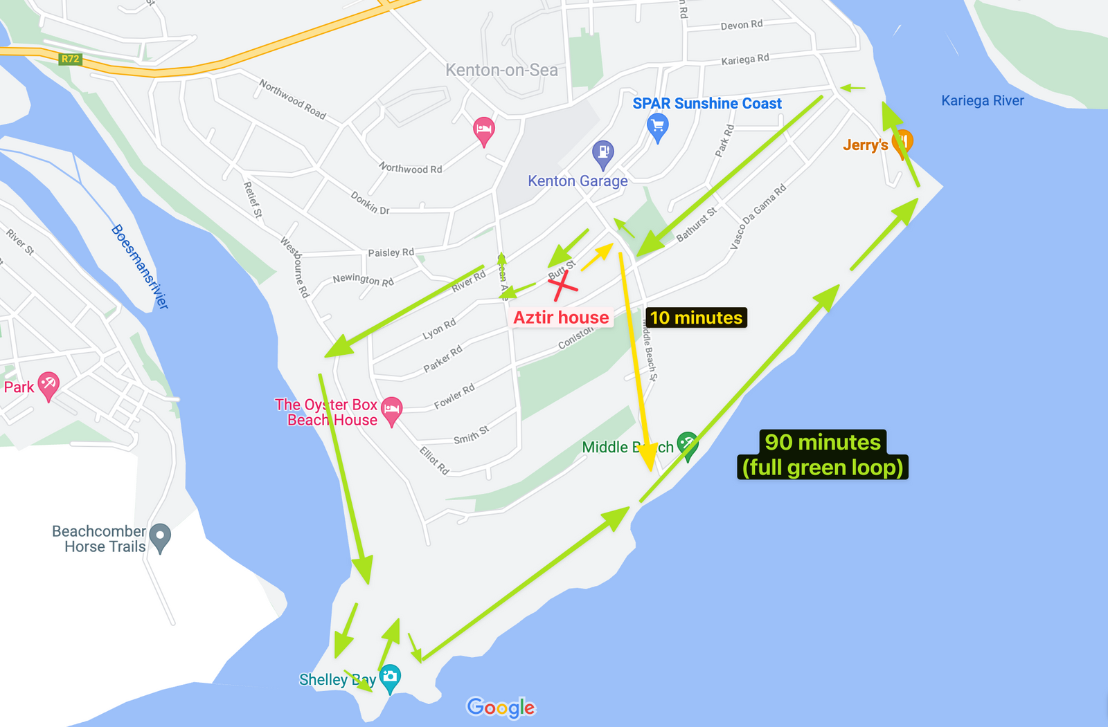 Kenton Beach Loop Walk Map